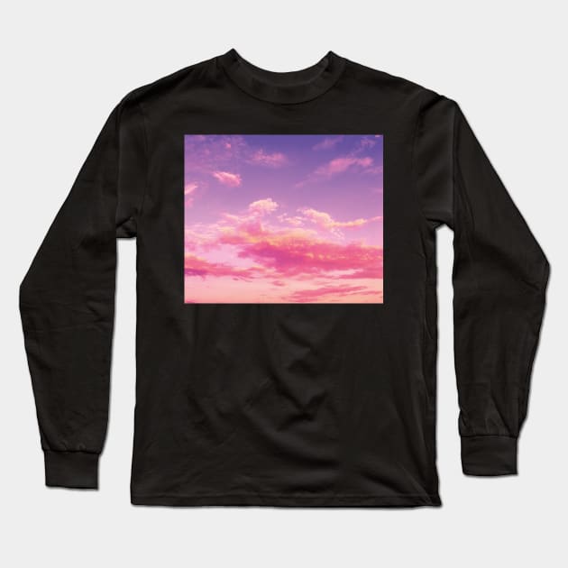 Purple sky, pink clouds Long Sleeve T-Shirt by ColorsHappiness